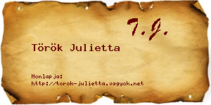 Török Julietta névjegykártya